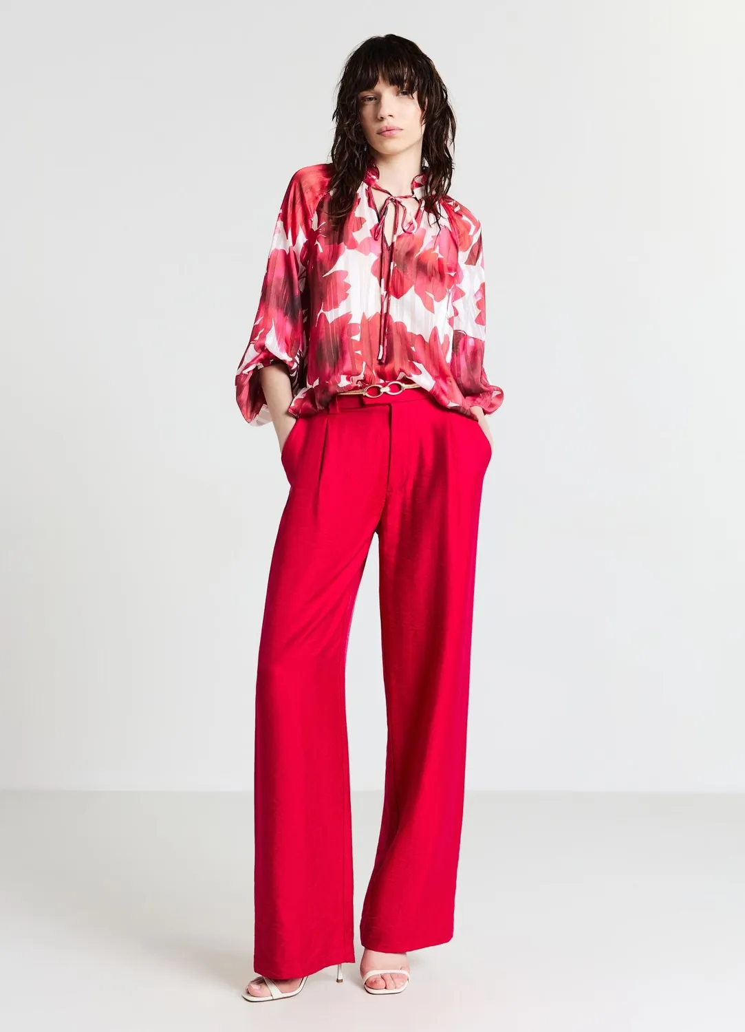 Calliope blouse fleurs georgette manches longues coupe regular