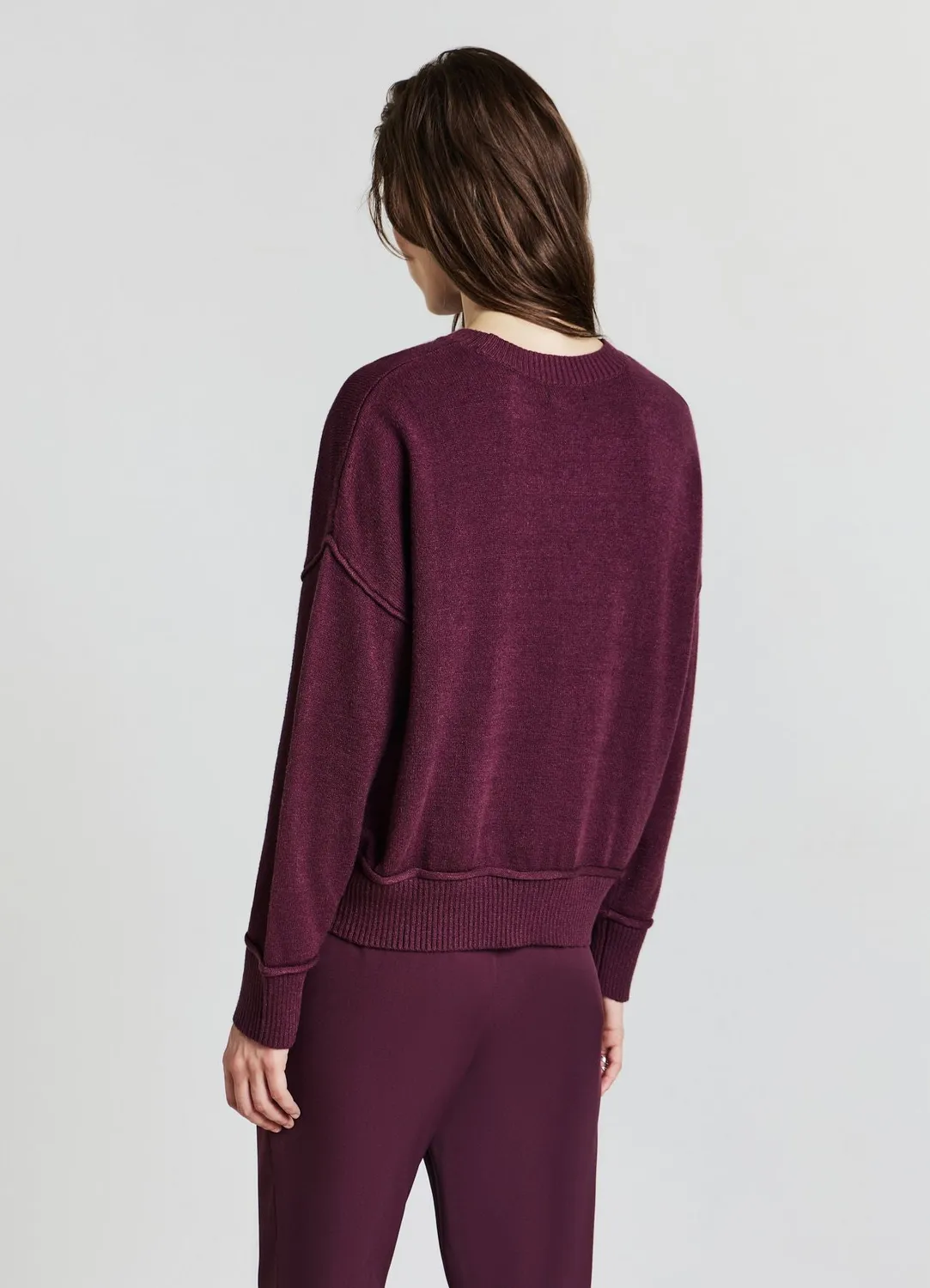 Calliope pull col rond femme bord franc uni