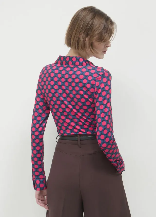 Calliope chemise cintrée femme géométrique manches longues