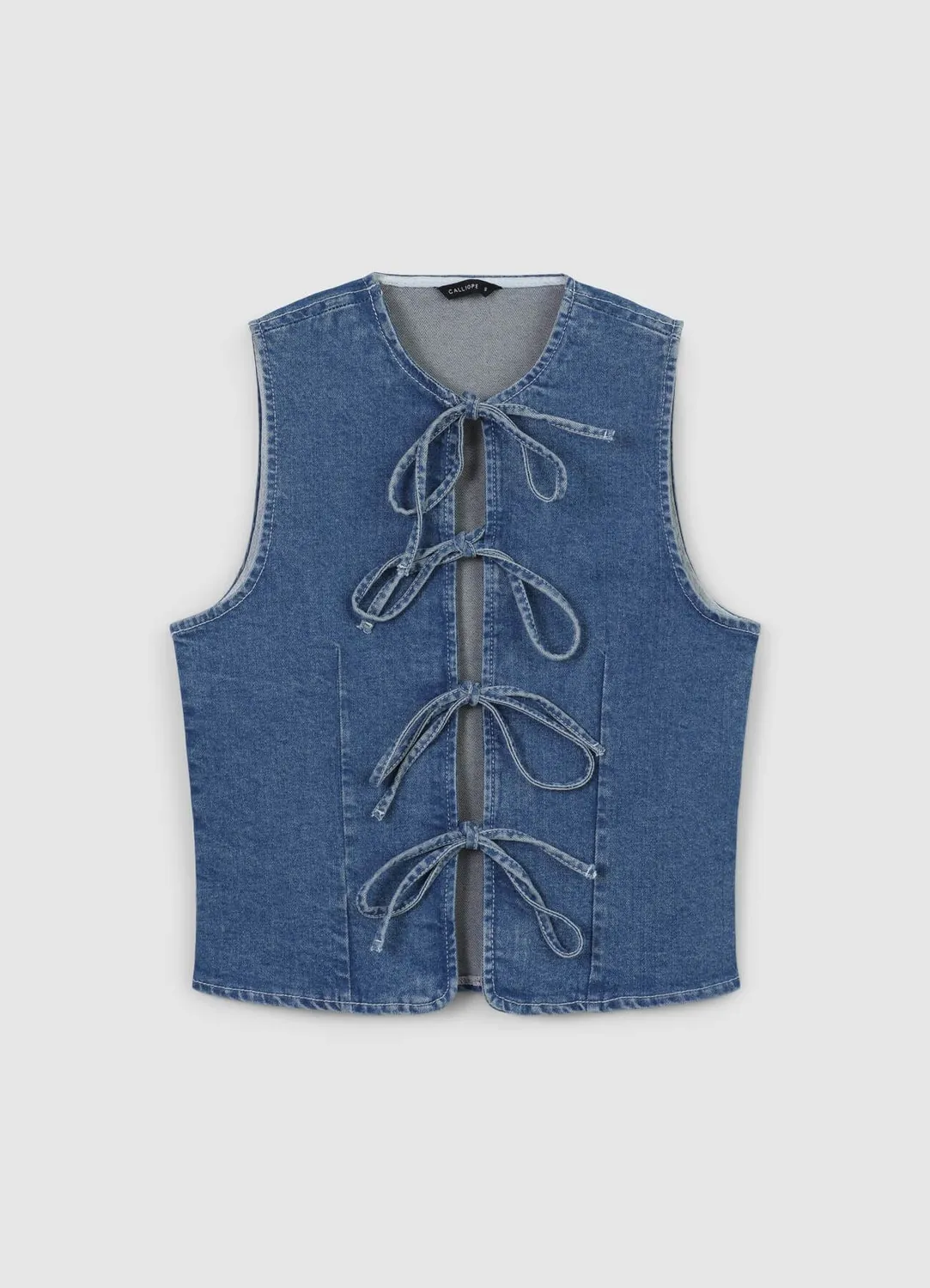 Calliope gilet denim nœuds regular femme