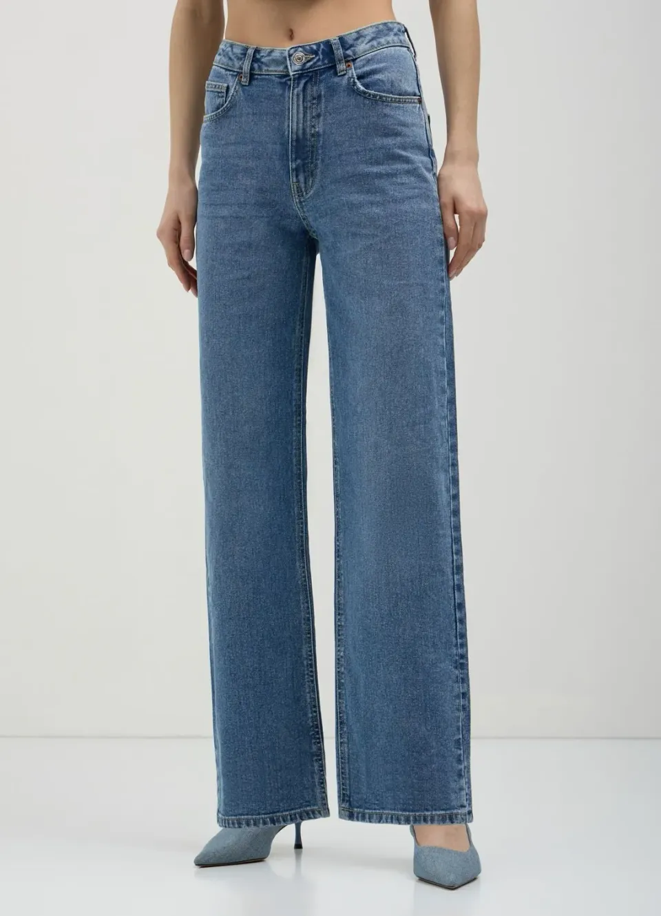 Calliope jean wide leg taille haute femme bleu