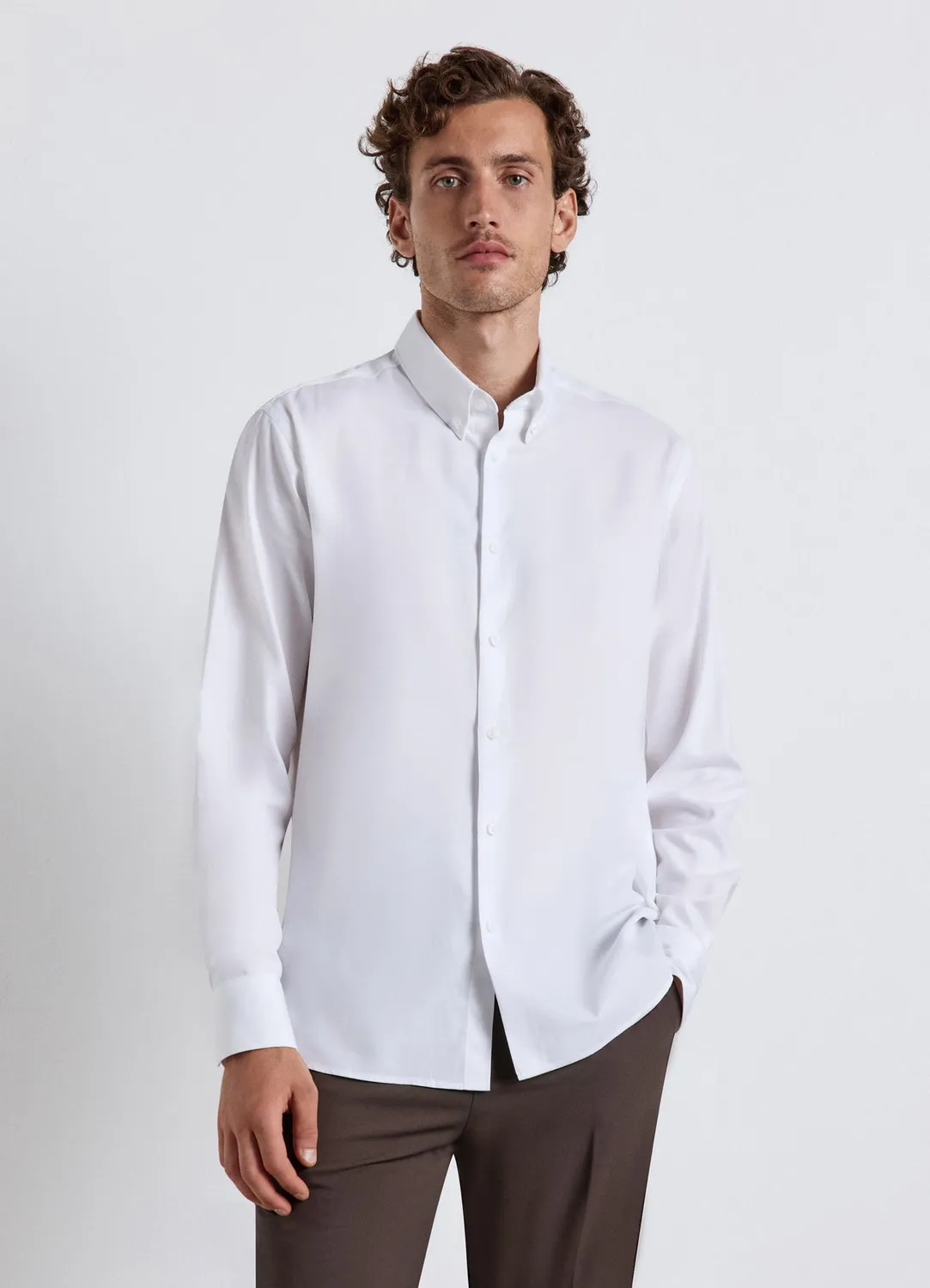 Calliope chemise button-down coton homme L unie