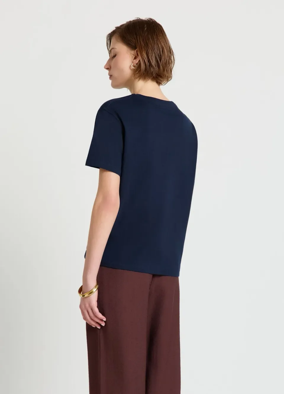 Calliope t-shirt uni femme col rond manches courtes