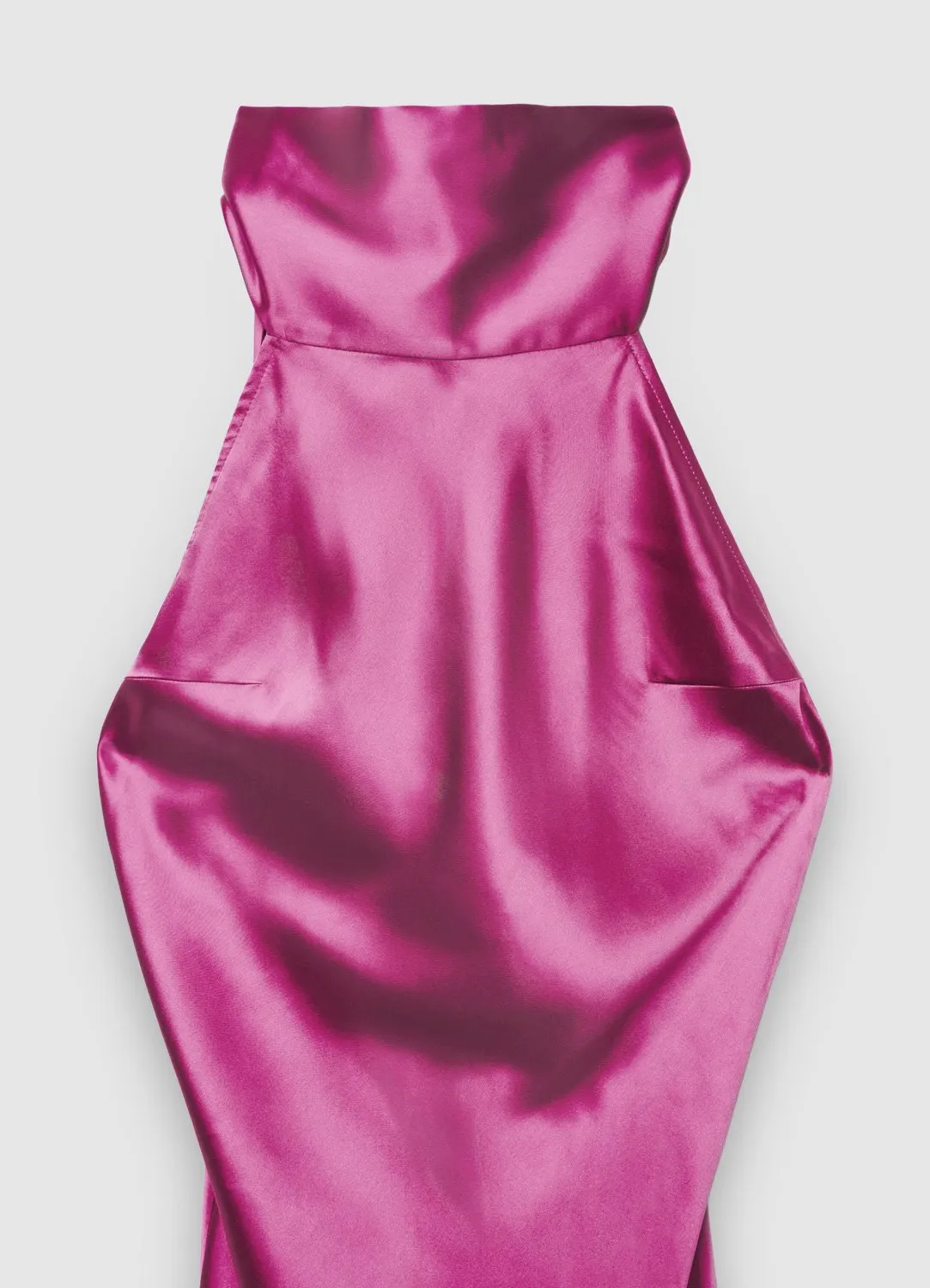 Calliope Atelier robe longue satinée col américain