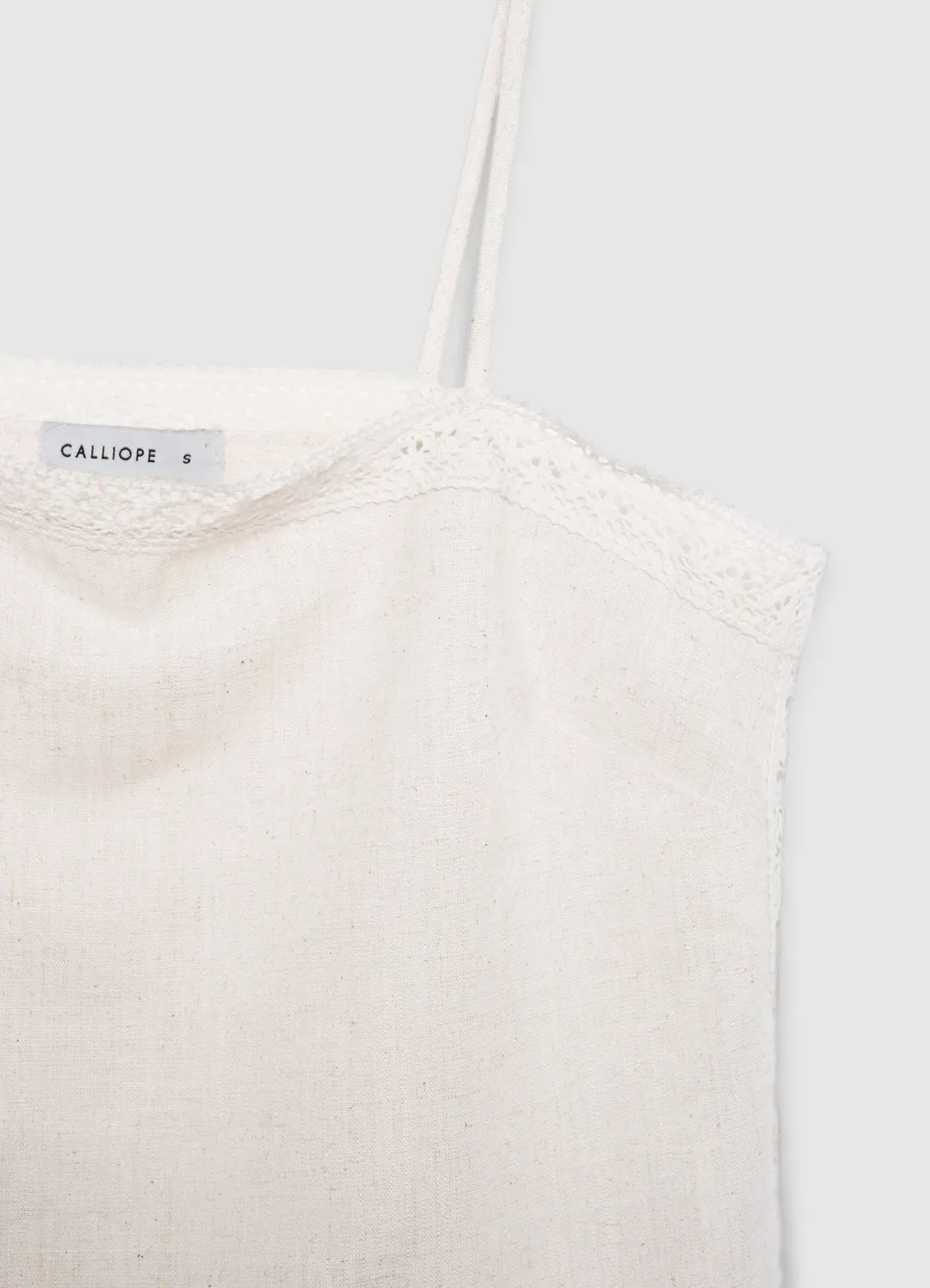 Calliope top uni bretelles passementerie femme