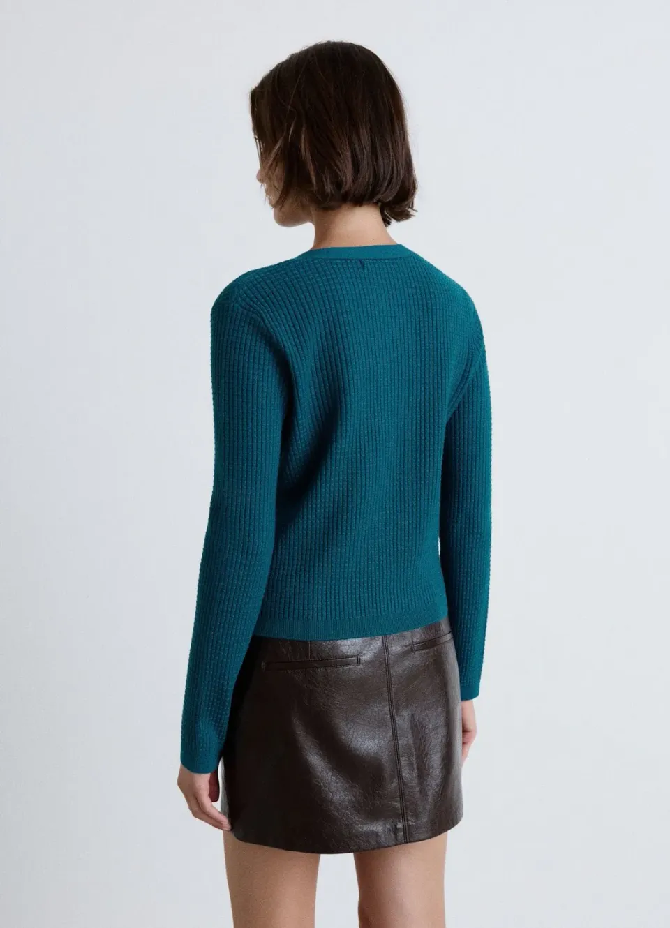 Calliope cardigan nid d'abeille femme boutons bijou