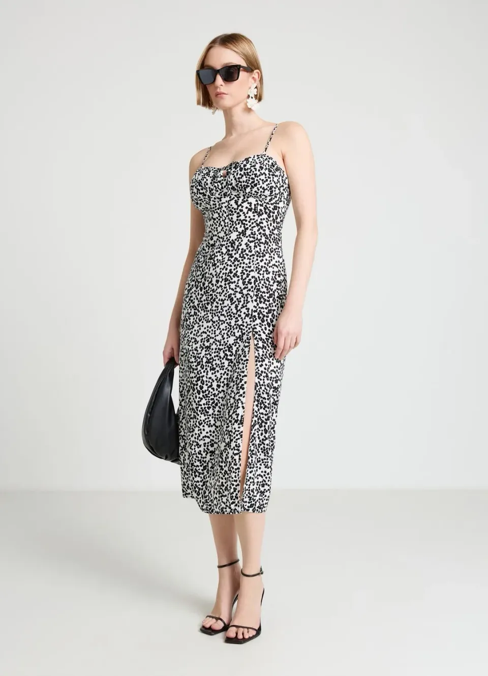 Calliope robe longue animalier fente col cœur femme