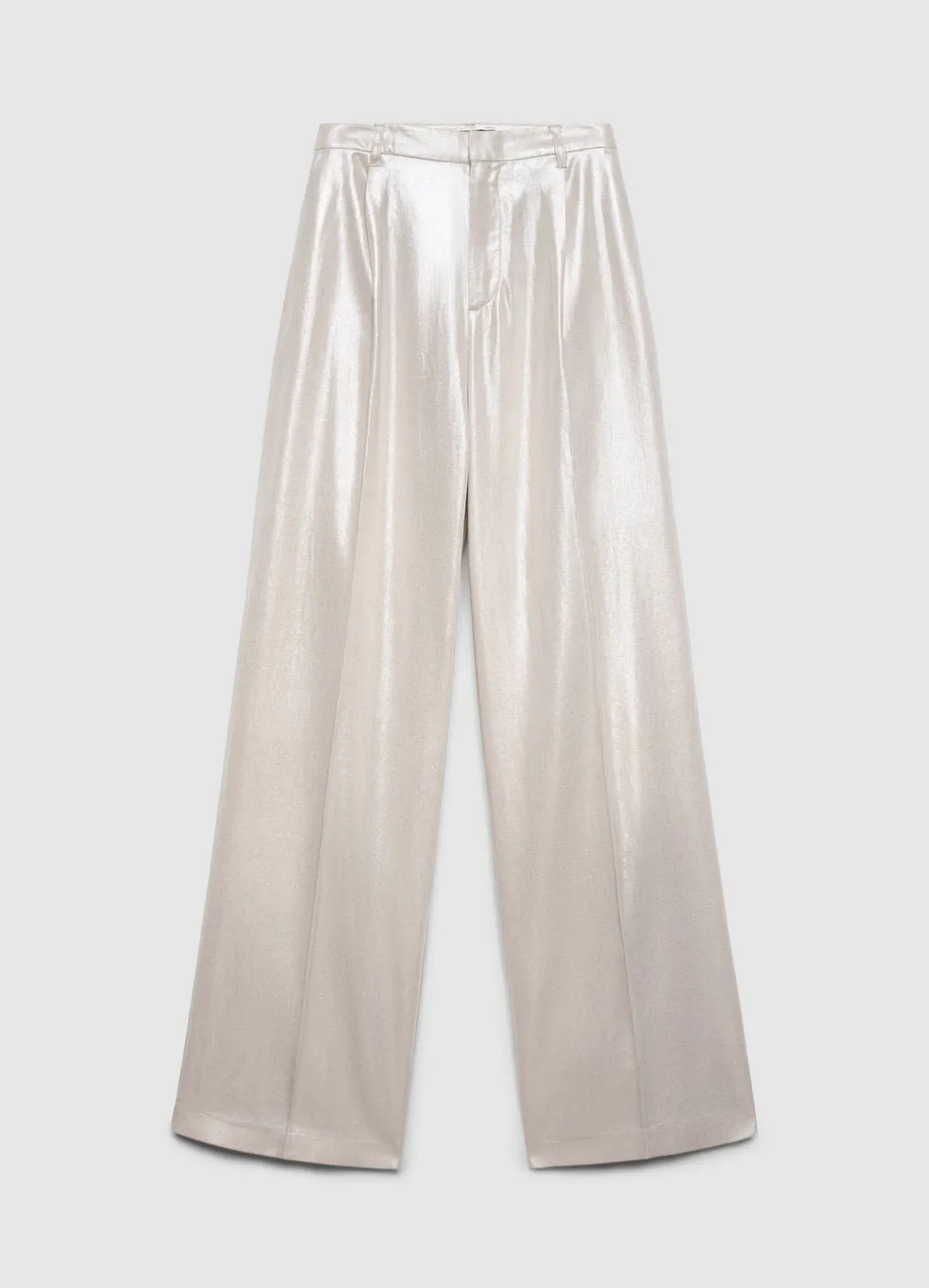 Calliope pantalon palazzo enduit femme taille haute