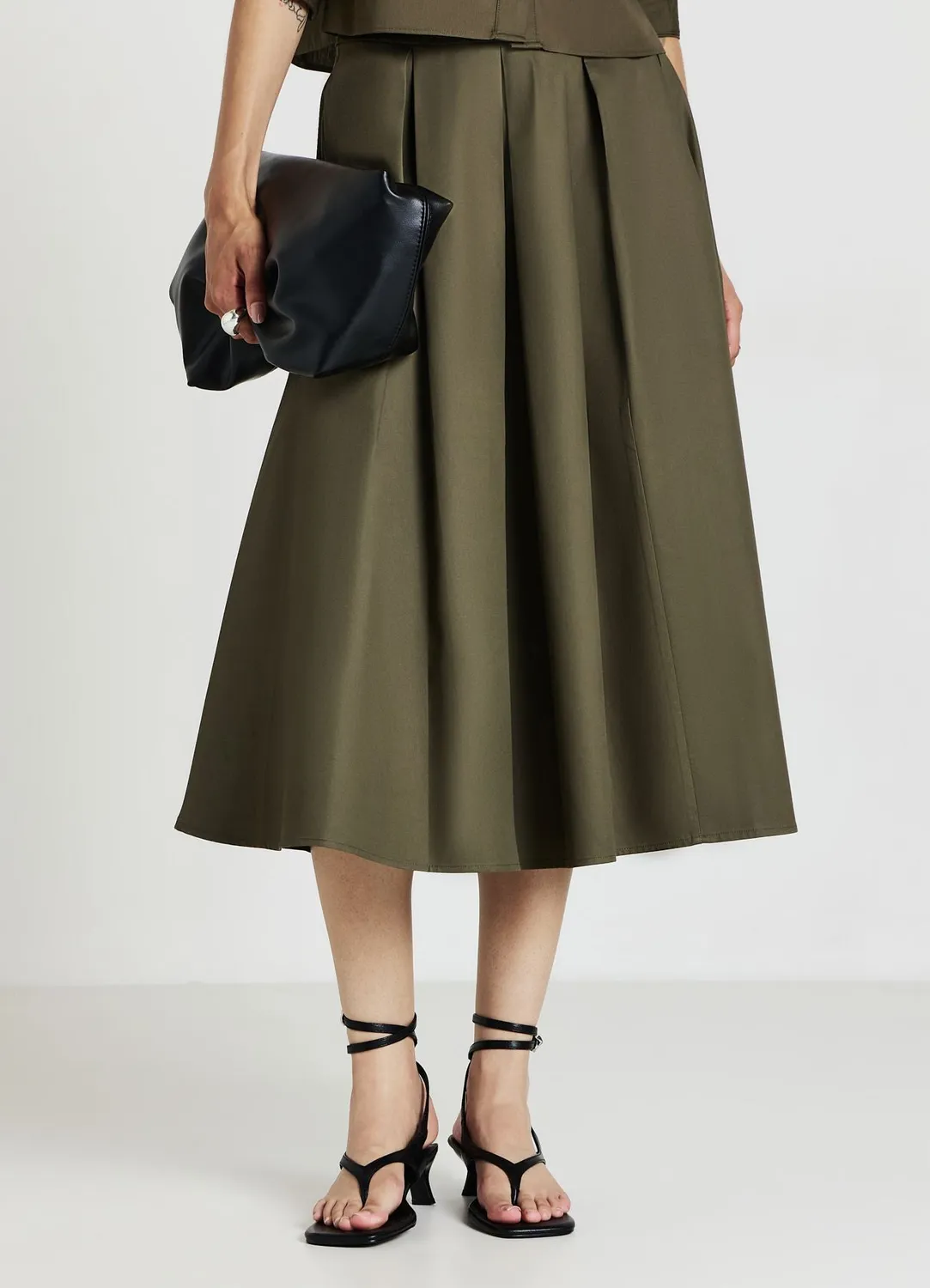 Calliope jupe midi à plis femme unie
