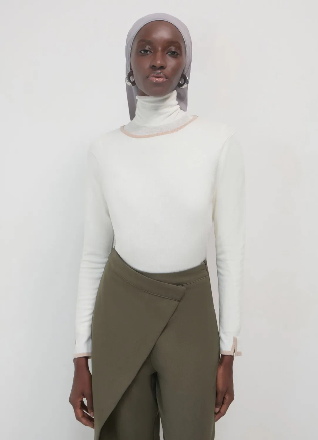 Calliope Maglia profili a contrasto pull femme col rond