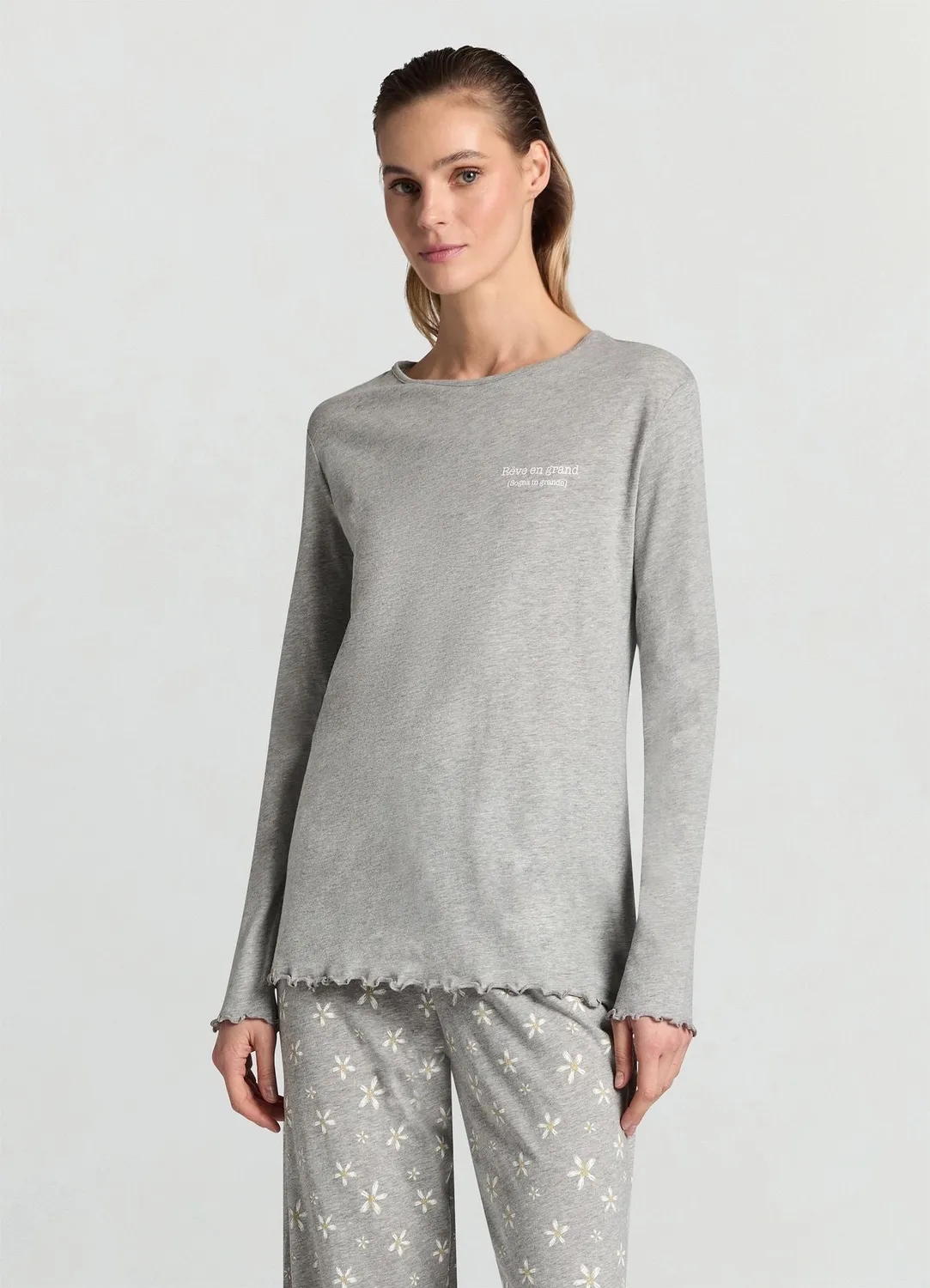 Calliope pyjama long femme à fleurs coton