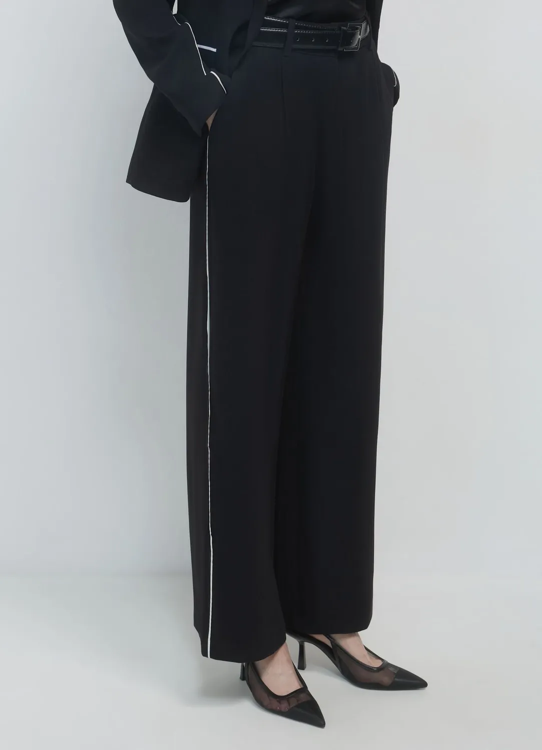 Calliope pantalon palazzo piping femme large