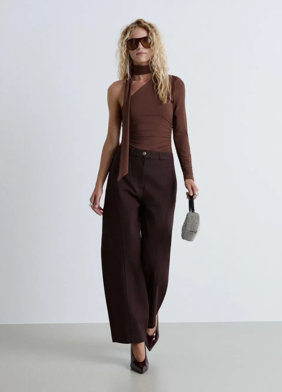 Calliope pantalon balloon femme taille haute uni