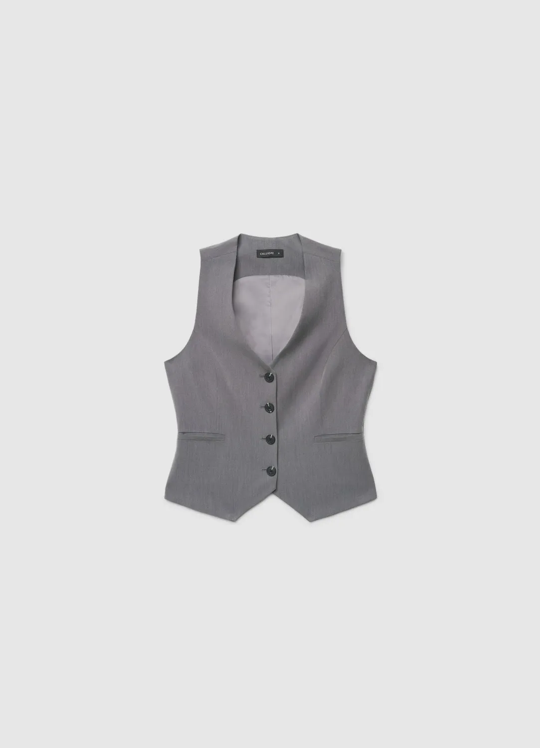 Calliope gilet uni boutons col V femme