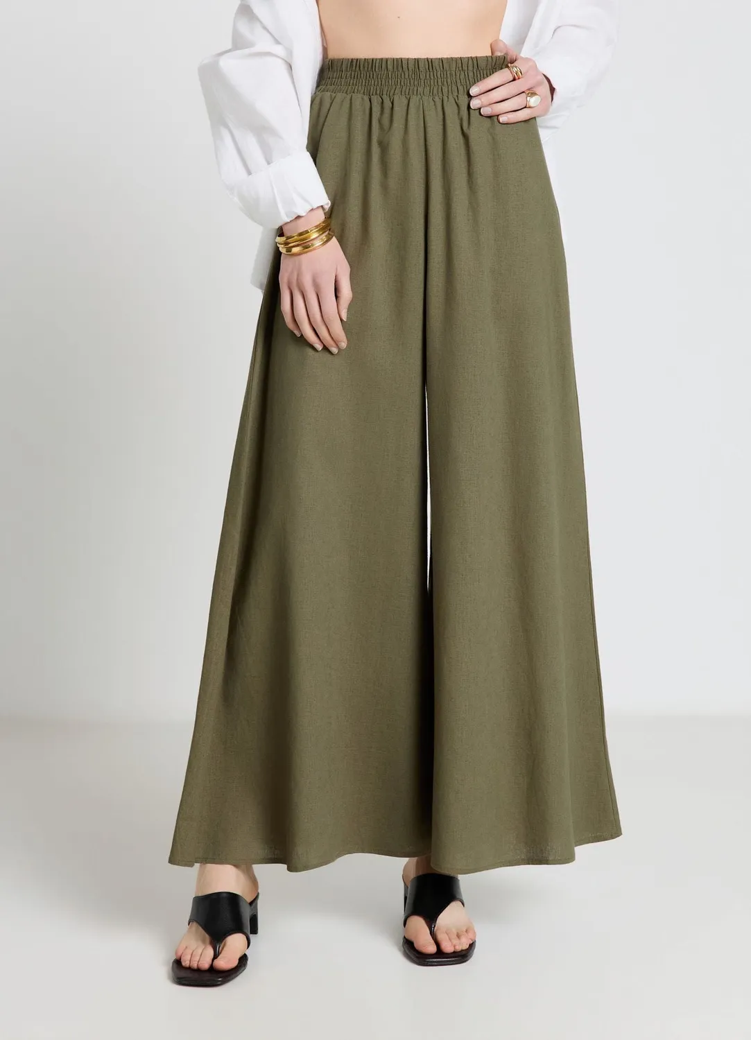 Calliope jupe-culotte large taille haute élastiquée