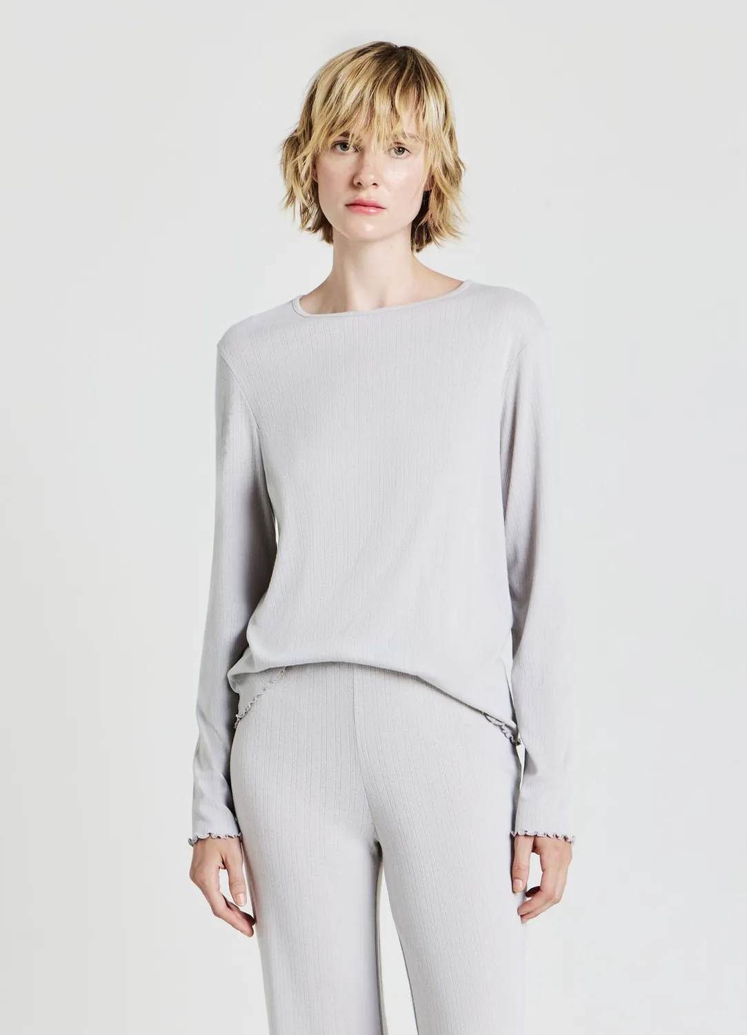 Calliope ensemble pyjama uni manches longues femme