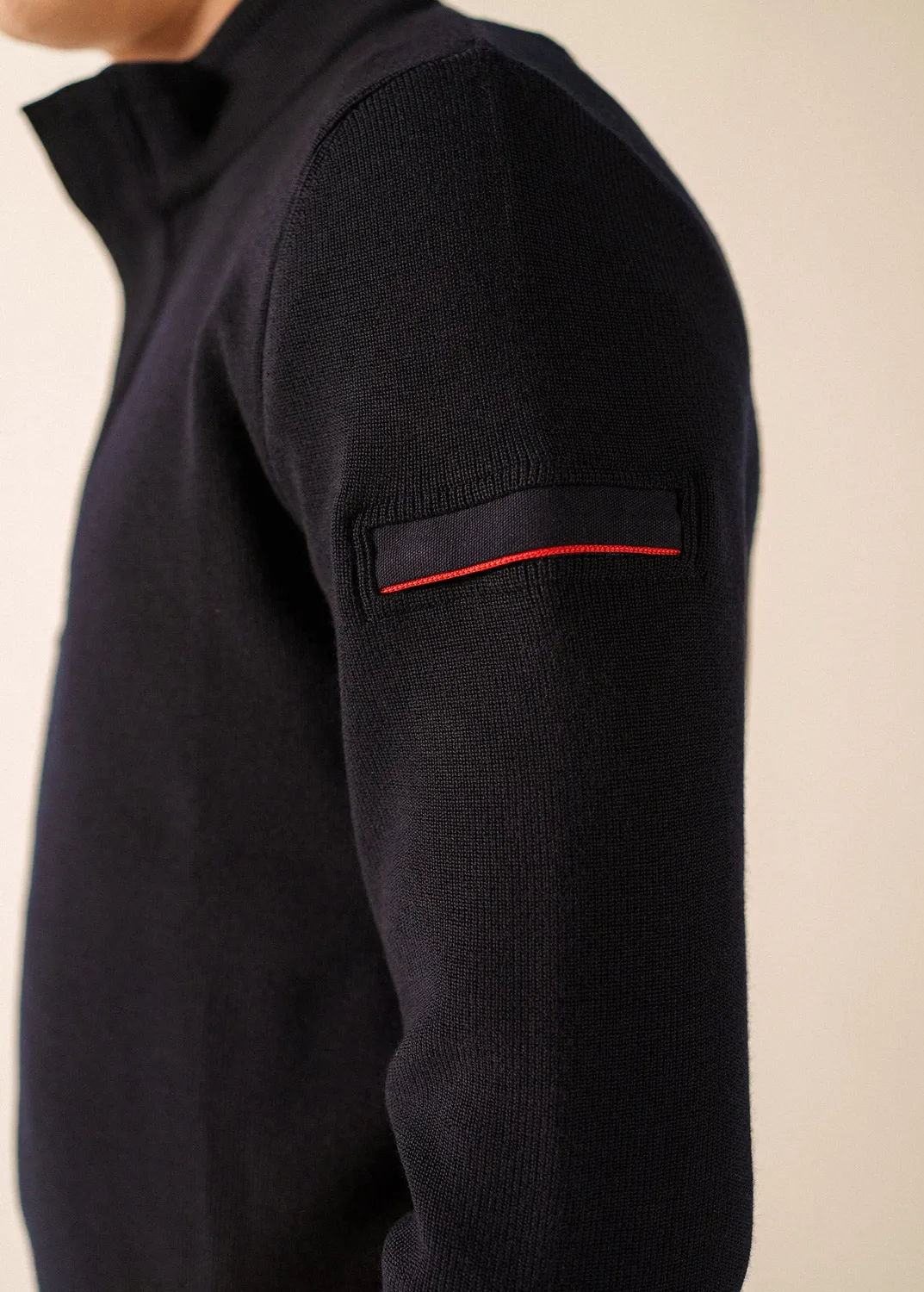 Saint James Loup de mer pull navy laine col montant