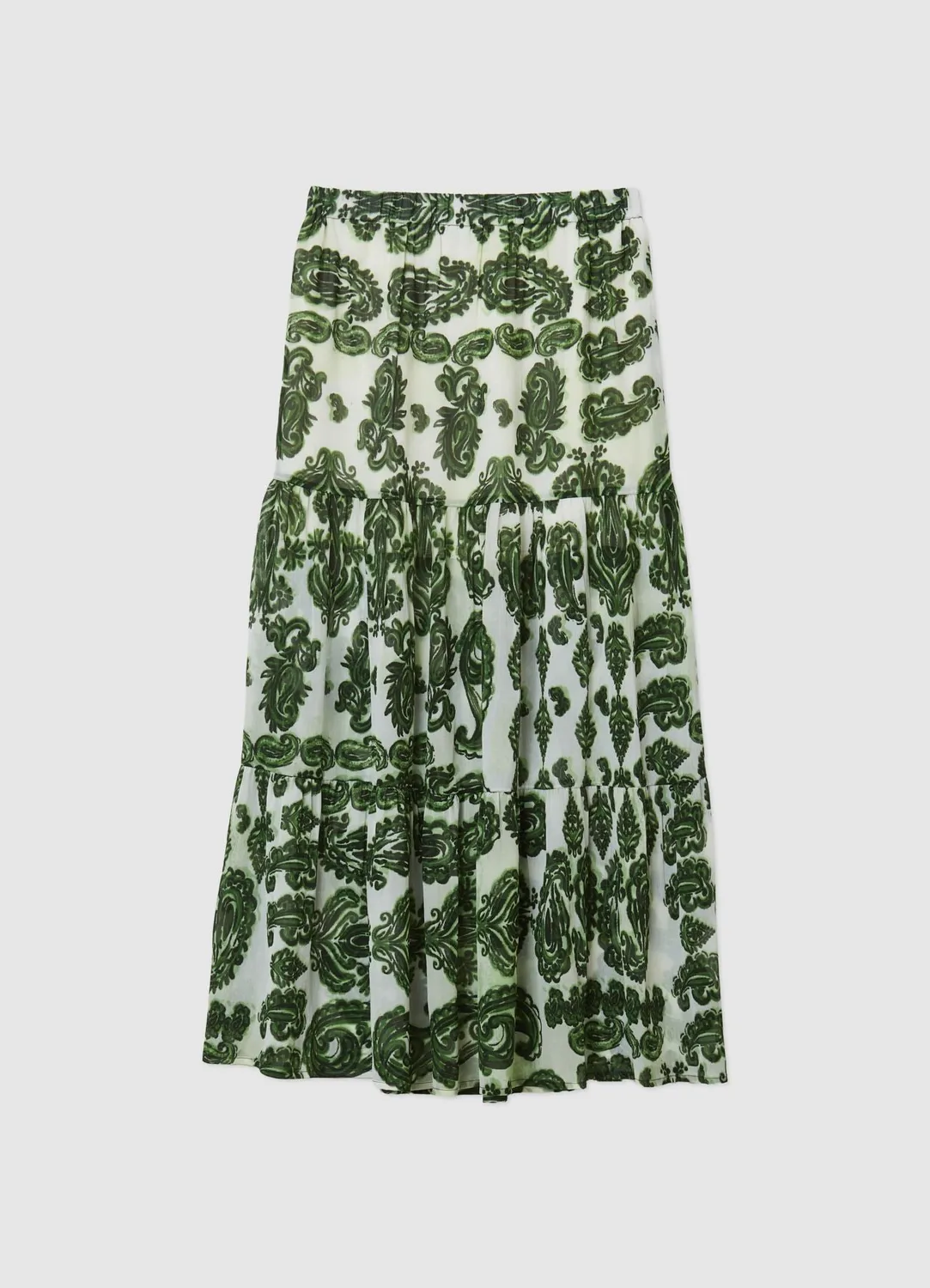 Calliope jupe longue femme volants paisley