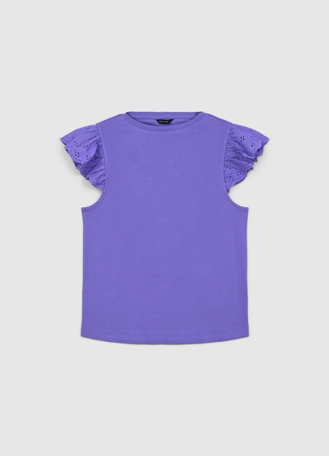 Calliope t-shirt côtelé volants femme coton