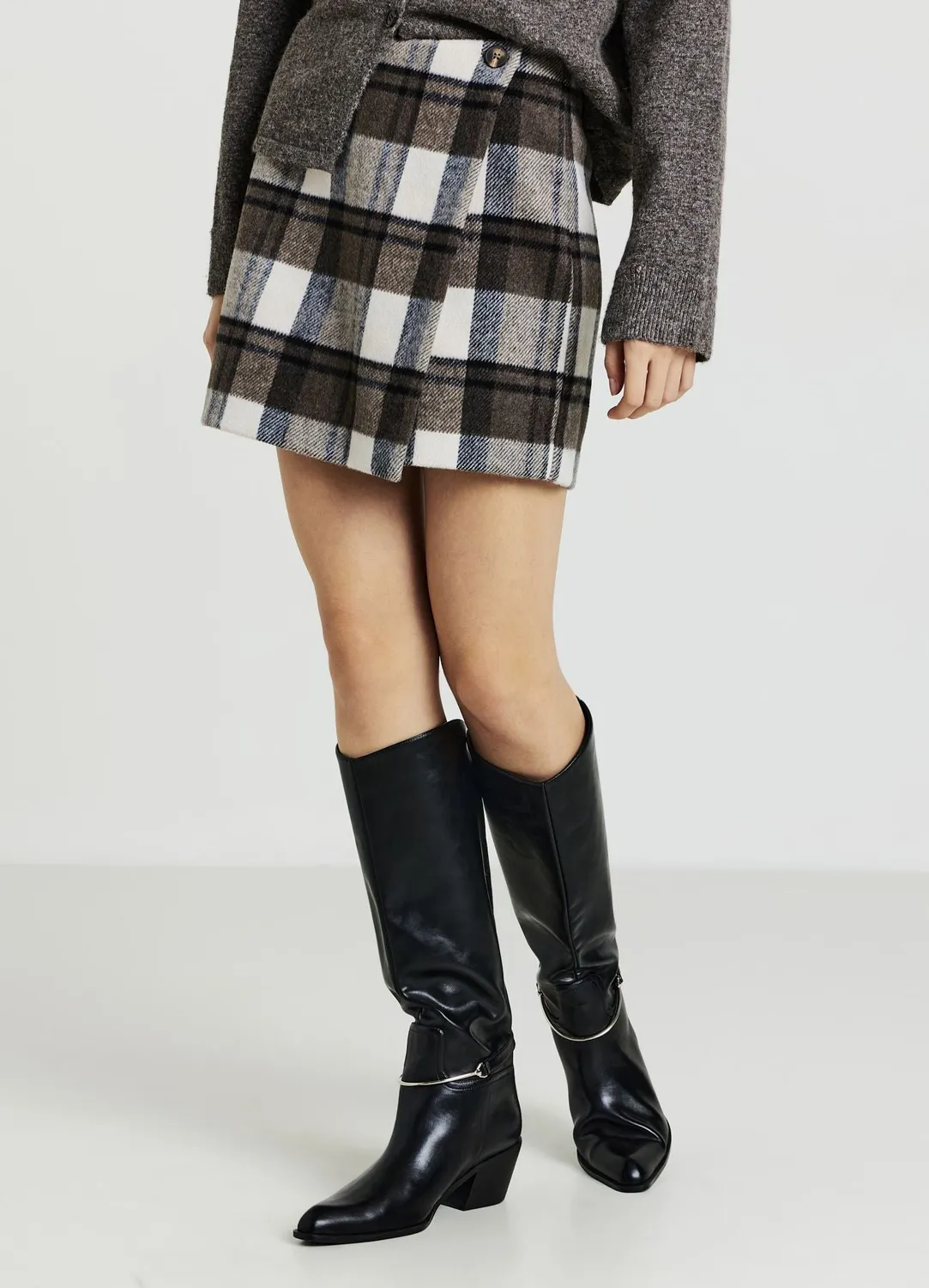 Calliope Skort à Carreaux jupe-short portefeuille