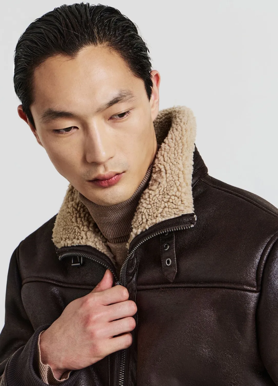 Calliope blouson effet mouton col haut homme