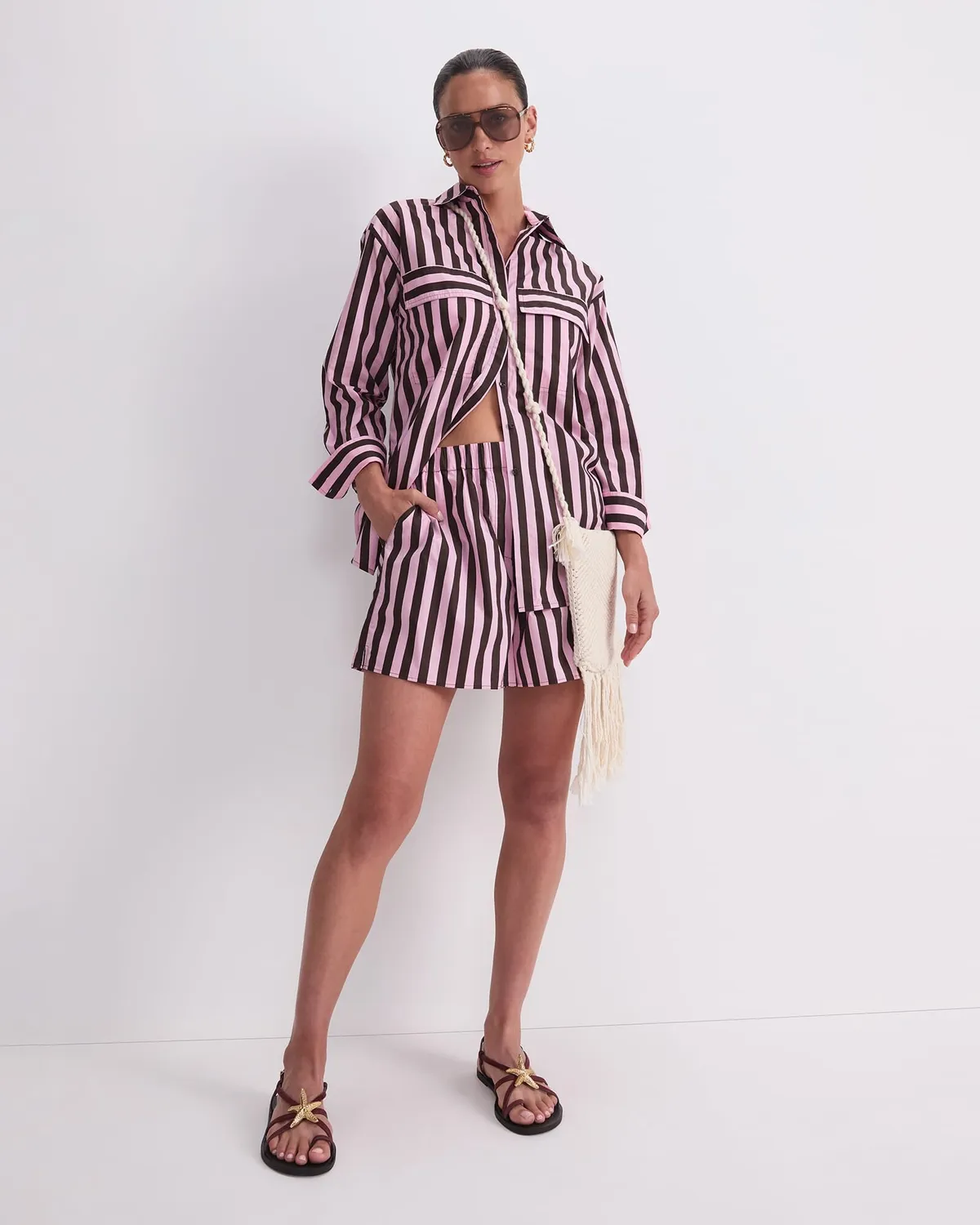 Sportscraft Tara Stripe short coton rayé