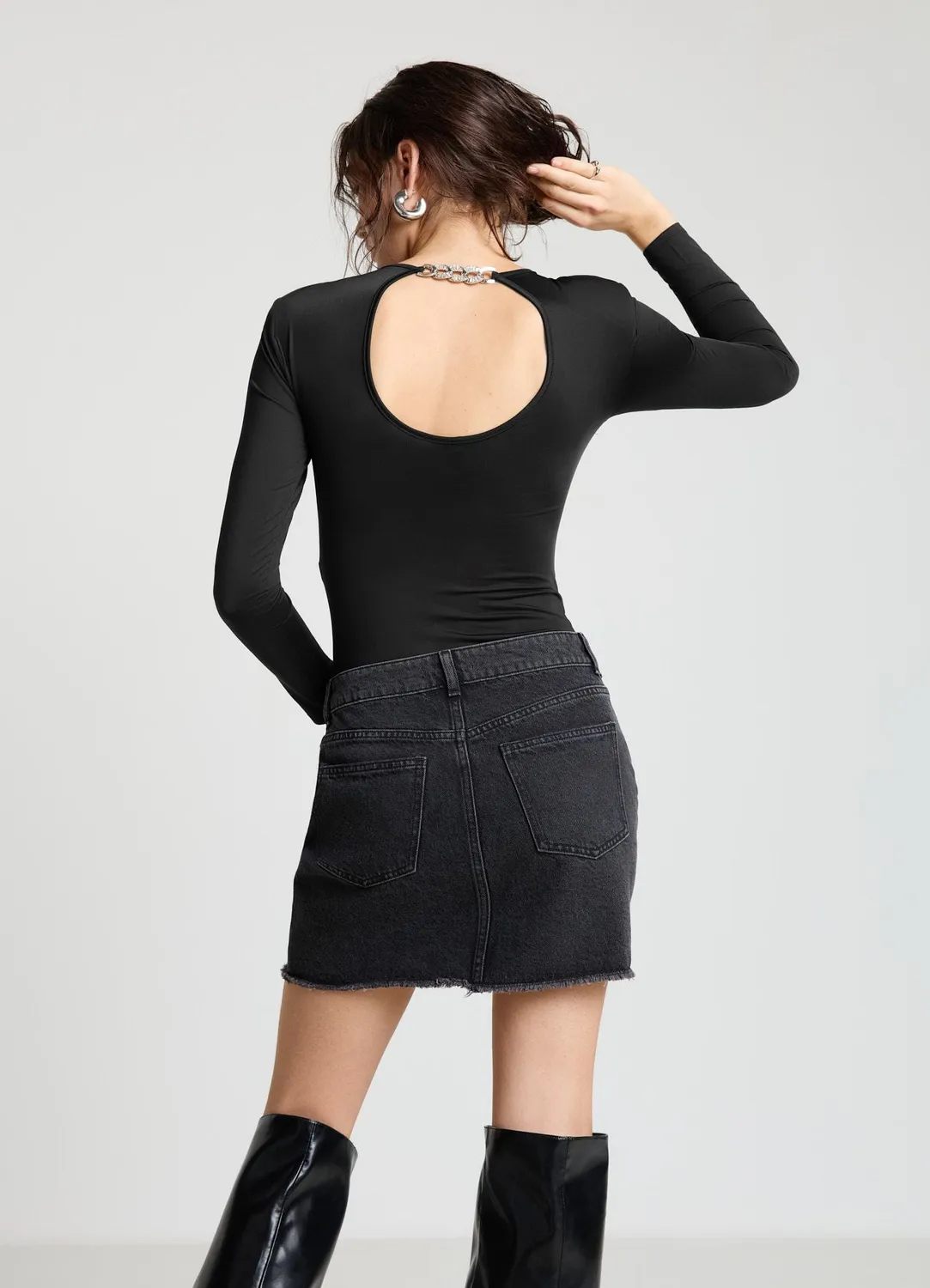 Calliope Body Chaine Strass Femme Manches Longues Soiree