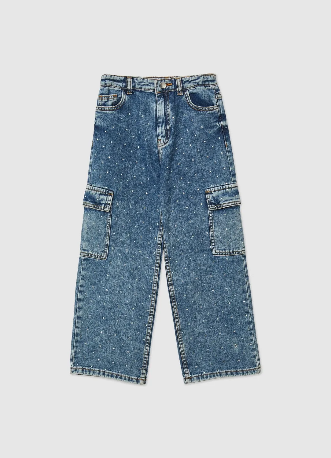 Calliope Jean Cargo Fille Strass Large 4-5 ans