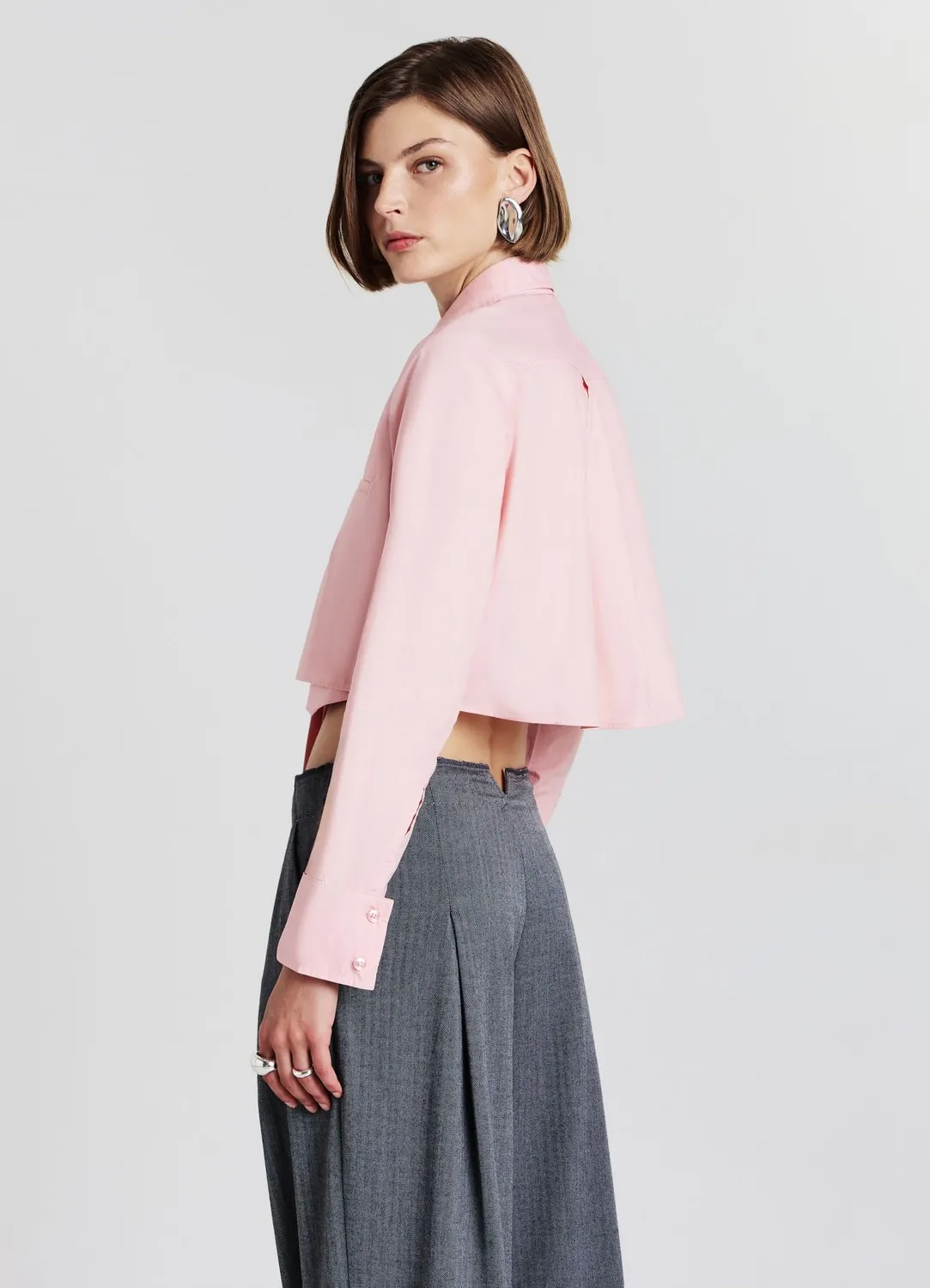 Calliope chemise crop coton à cravate femme