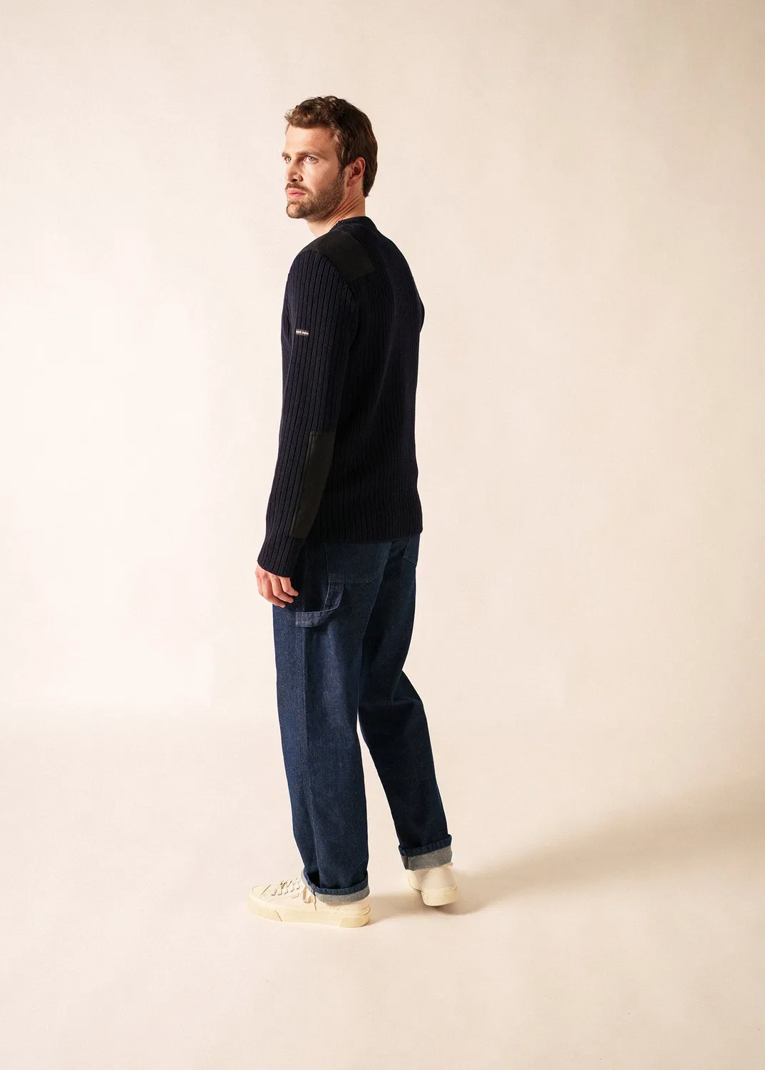 Saint James Gouvernail pull navy laine homme