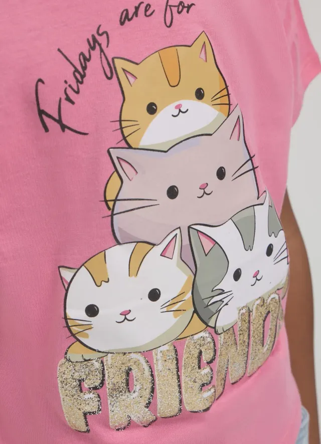 Calliope t-shirt imprimé fille coton manches courtes