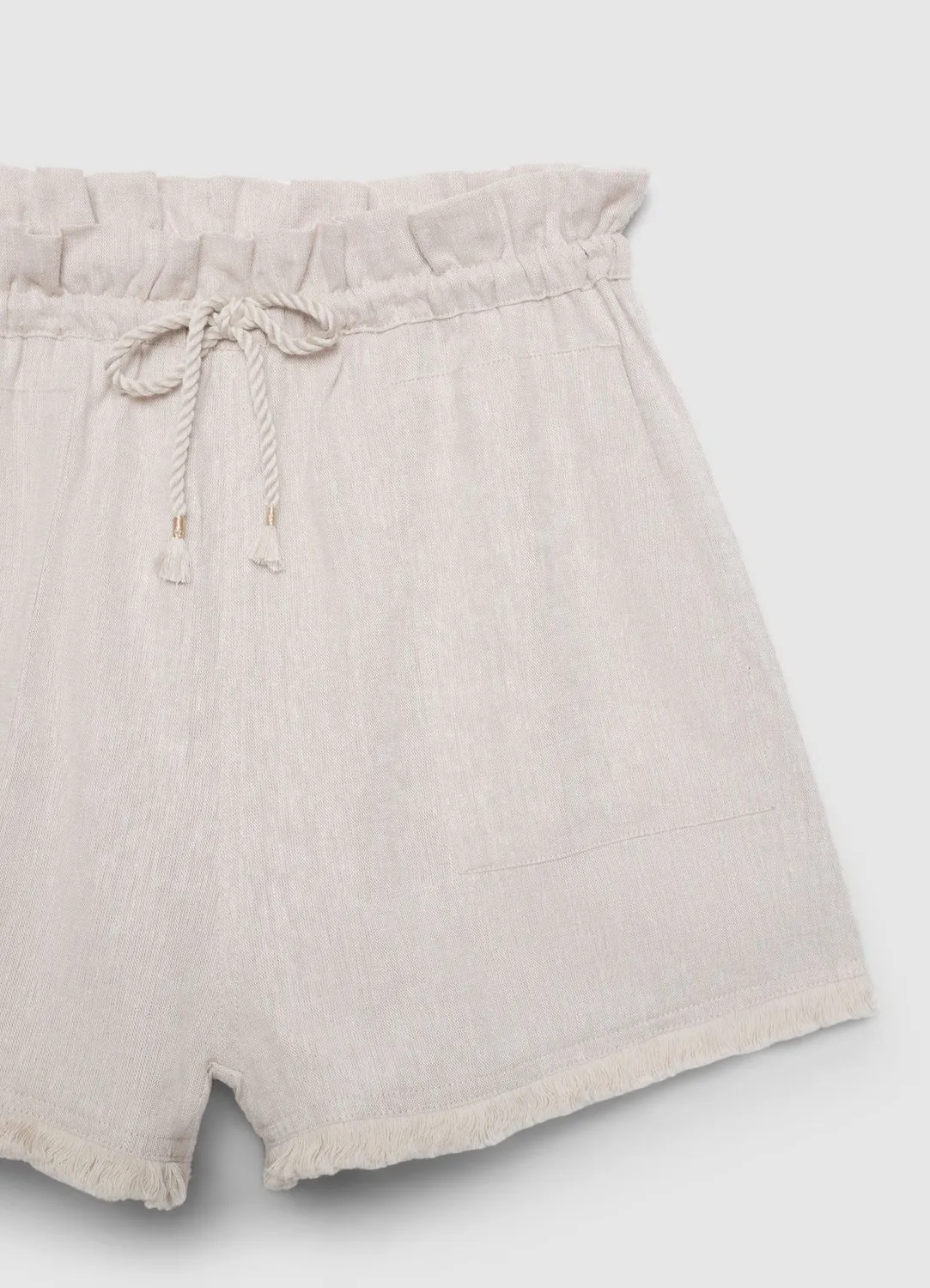 Calliope short lin femme franges taille haute