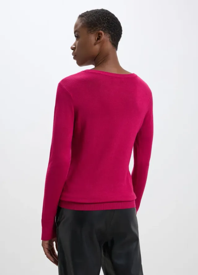 Calliope girocollo pull femme col rond côtelé