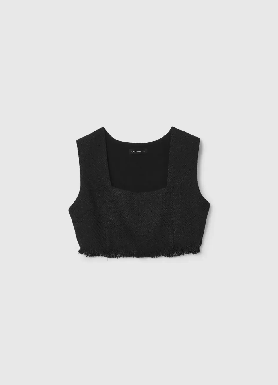 Calliope top crop col carré uni femme