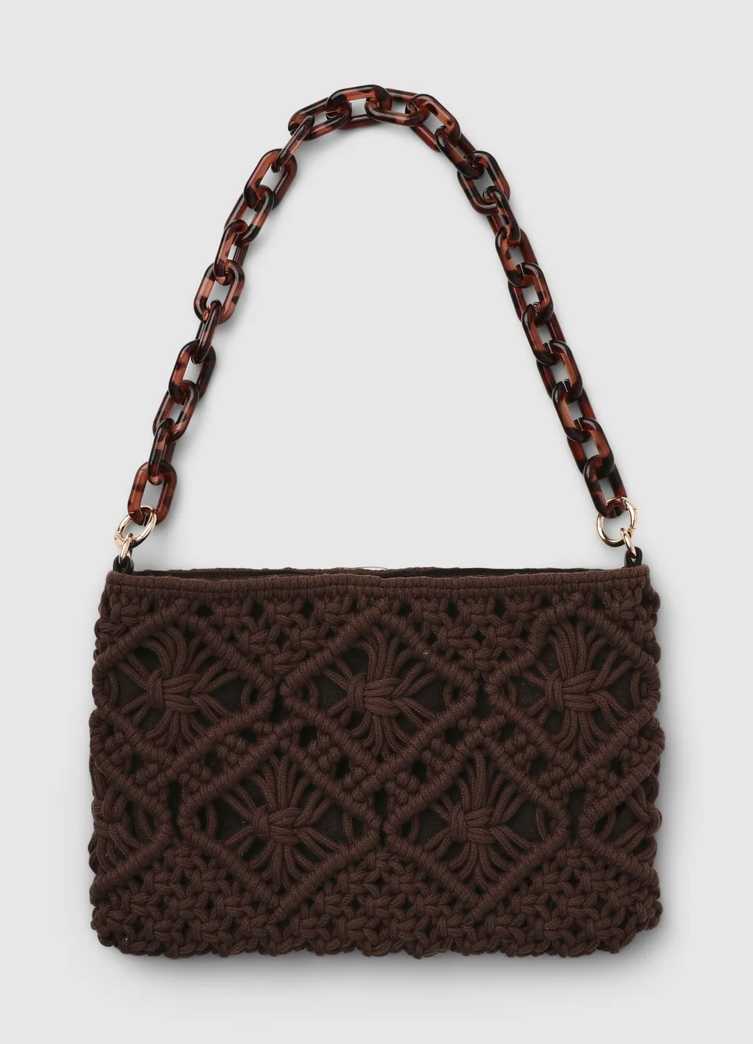 Calliope sac tressé chaîne bandoulière TU uni effet macramé