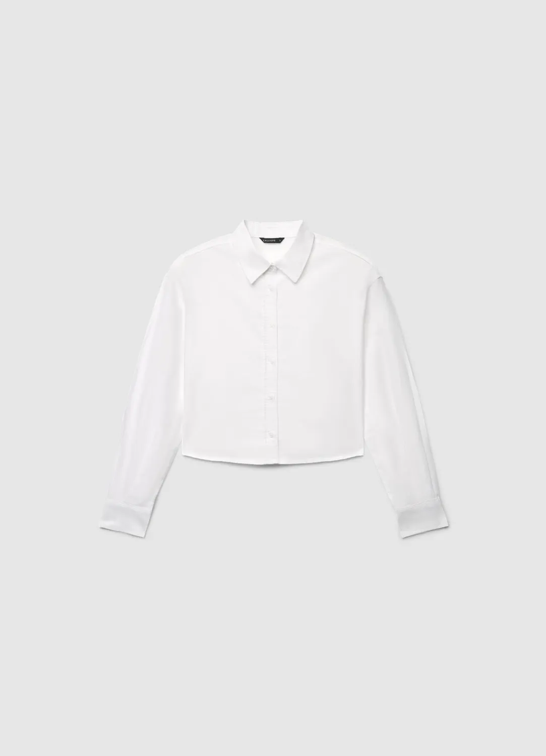 Calliope chemise crop oxford uni femme manches longues