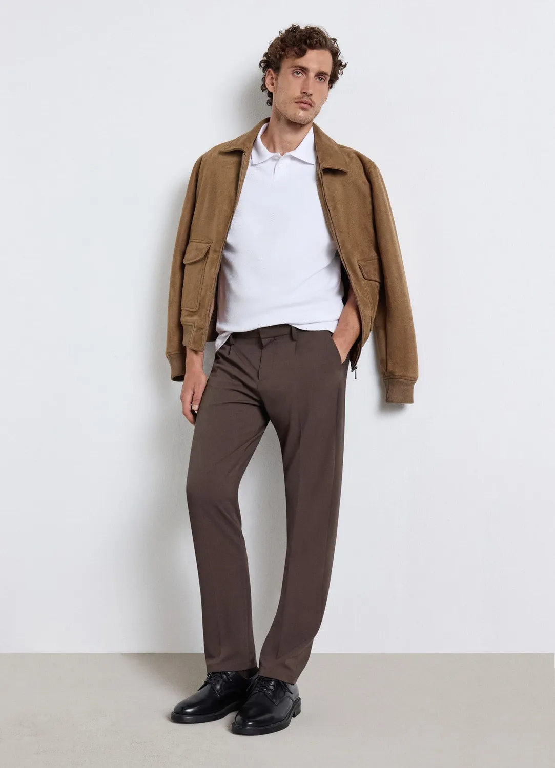 Calliope polo homme uni 2 boutons manches courtes
