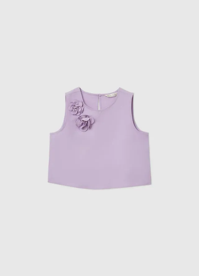 Calliope top fille fleurs sans manches cérémonie