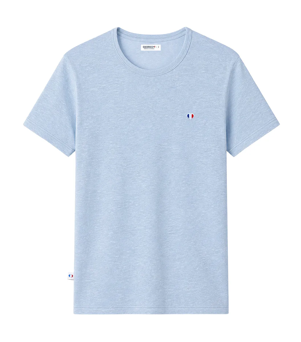 Cocorico Iconique Lin Ciel t-shirt homme bleu ciel 100% lin