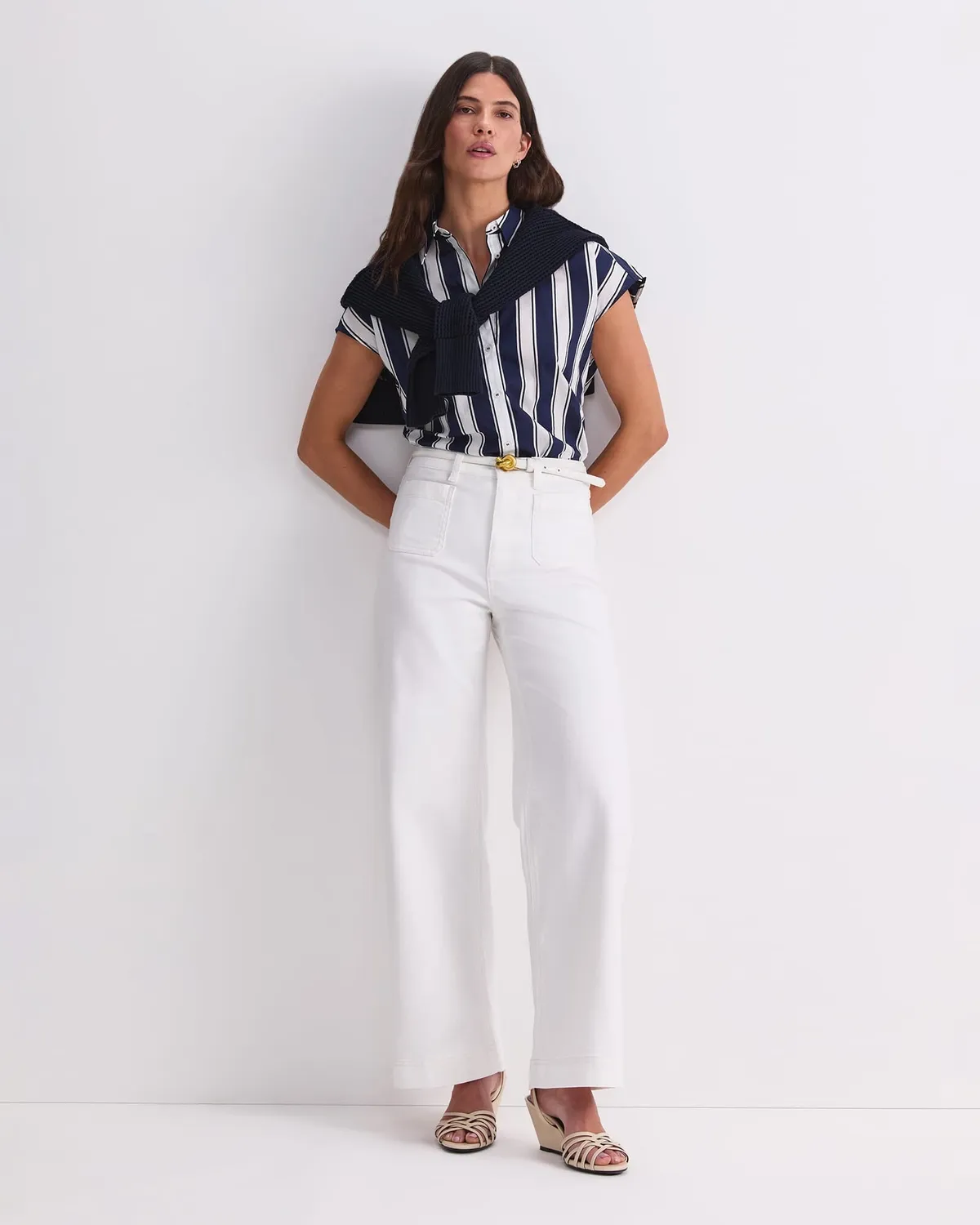 SPORTSCRAFT Lily chemisier voile coton rayé manches courtes