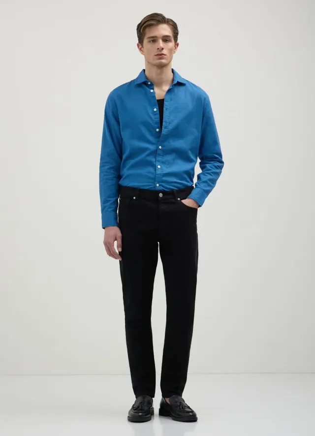 Calliope pantalon 5 poches slim homme coton uni