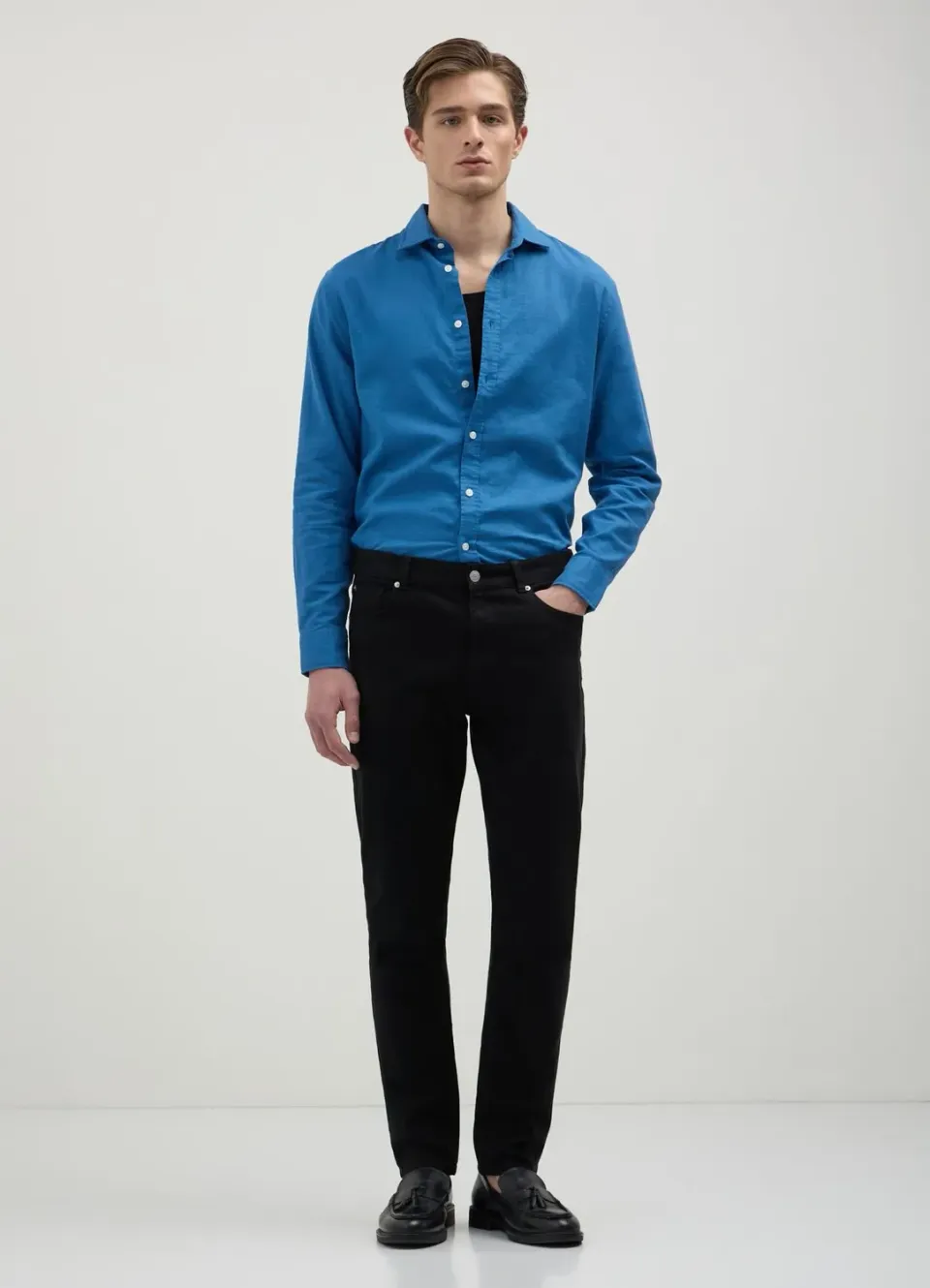 Calliope pantalon 5 poches slim homme coton uni