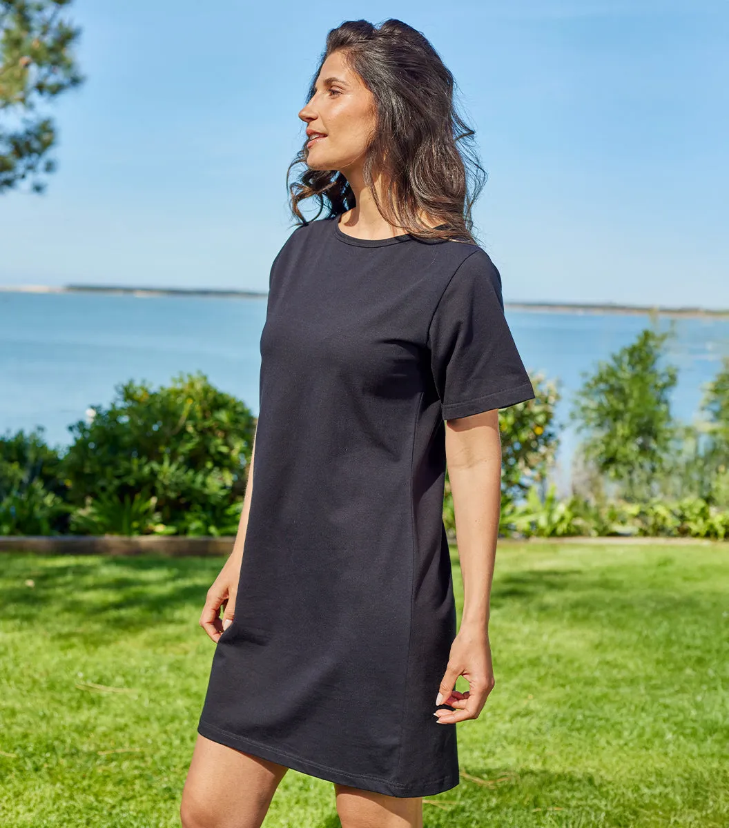 Cocorico Ela robe courte femme noir coton stretch