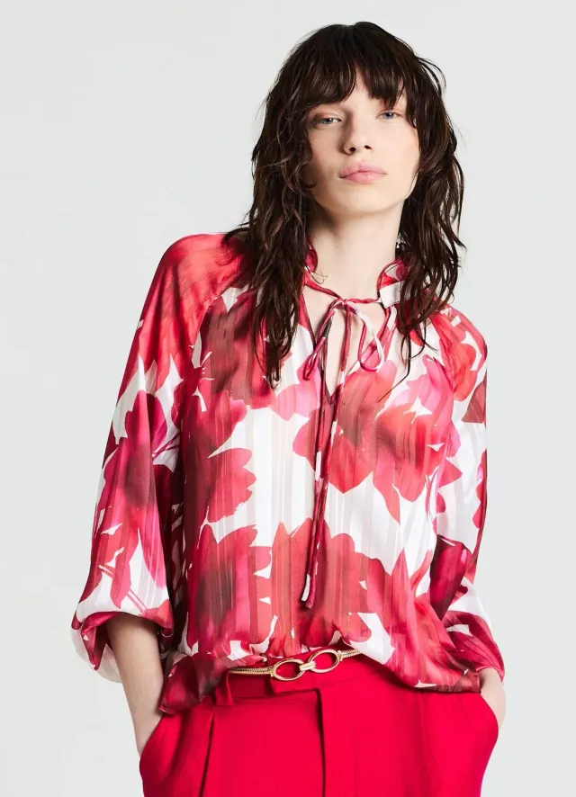 Calliope blouse fleurs georgette manches longues coupe regular