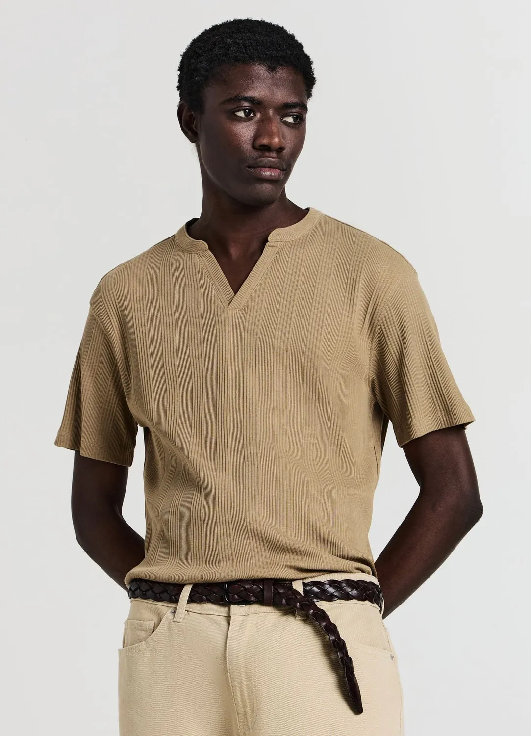 Calliope Serafino t-shirt homme coton uni