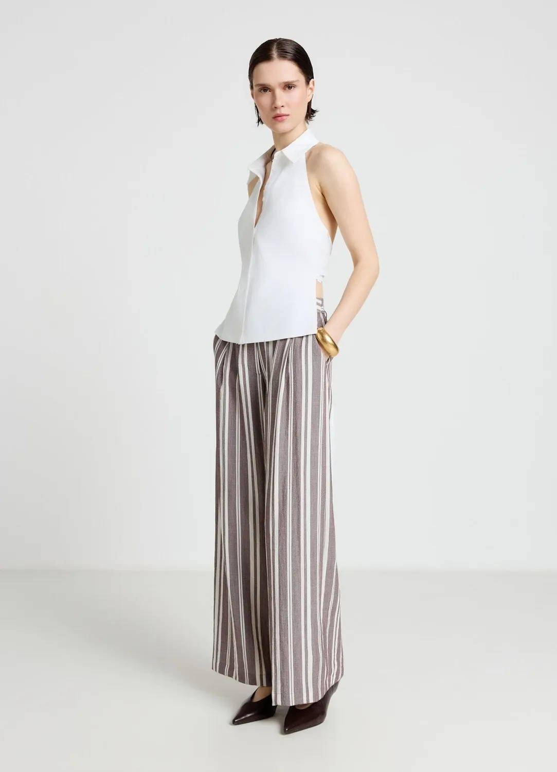 Calliope pantalon palazzo rayures femme coupe large