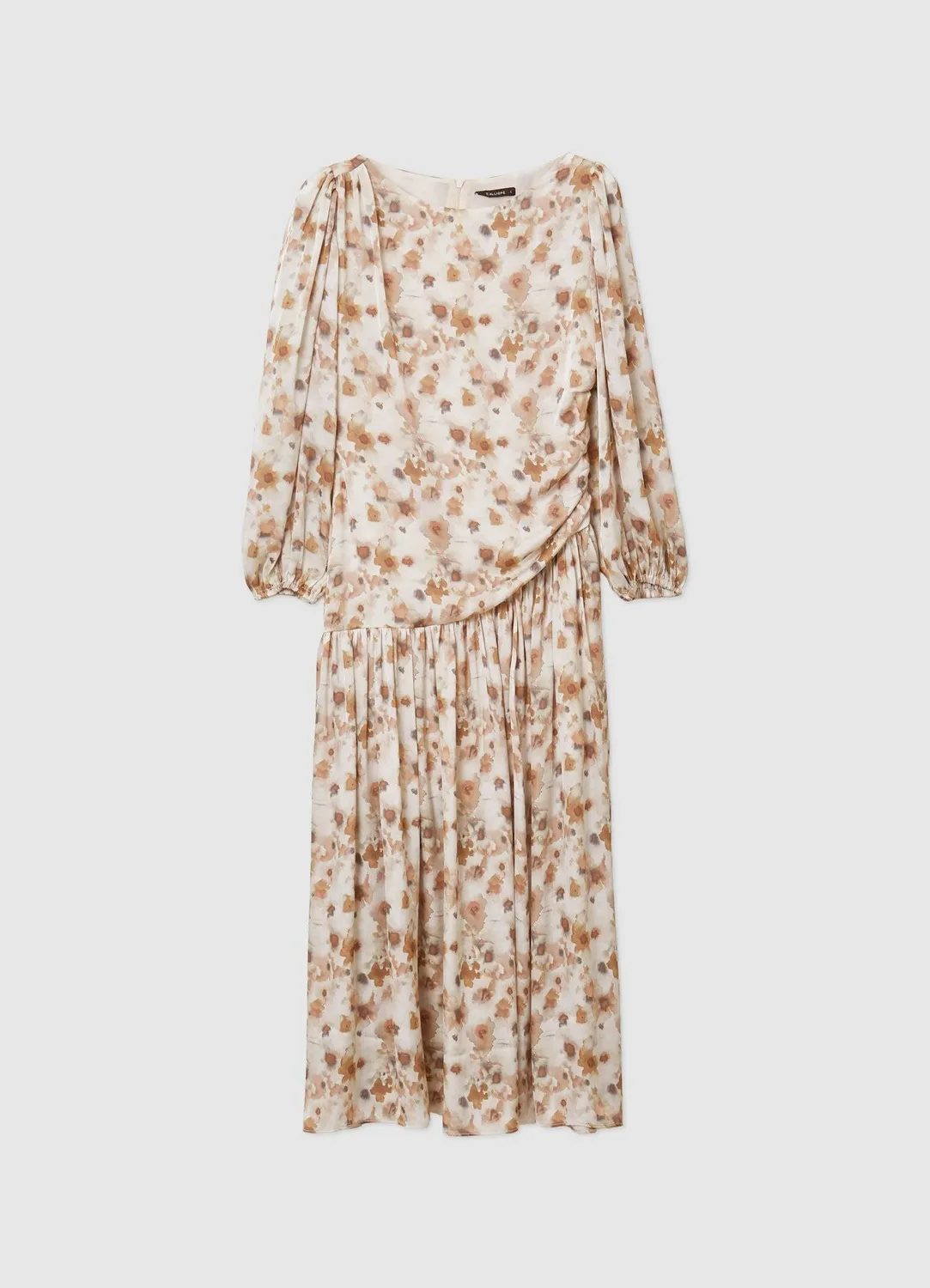 Calliope Atelier robe arabia satin fleurs manches longues