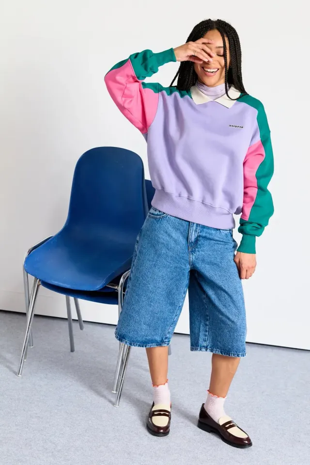 Perpète Mel sweat lilas colorblock