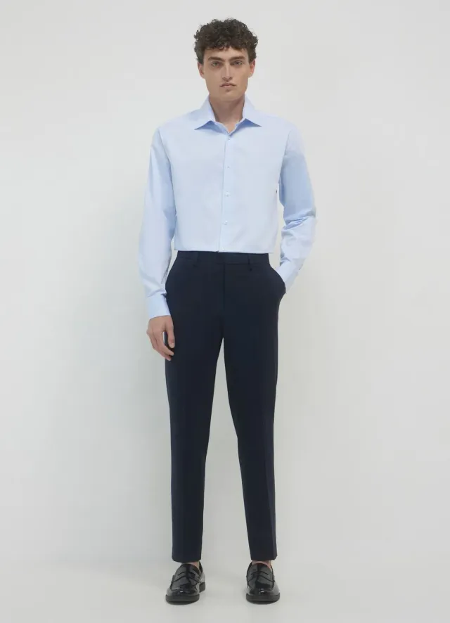 Calliope chemise unie homme coton manches longues