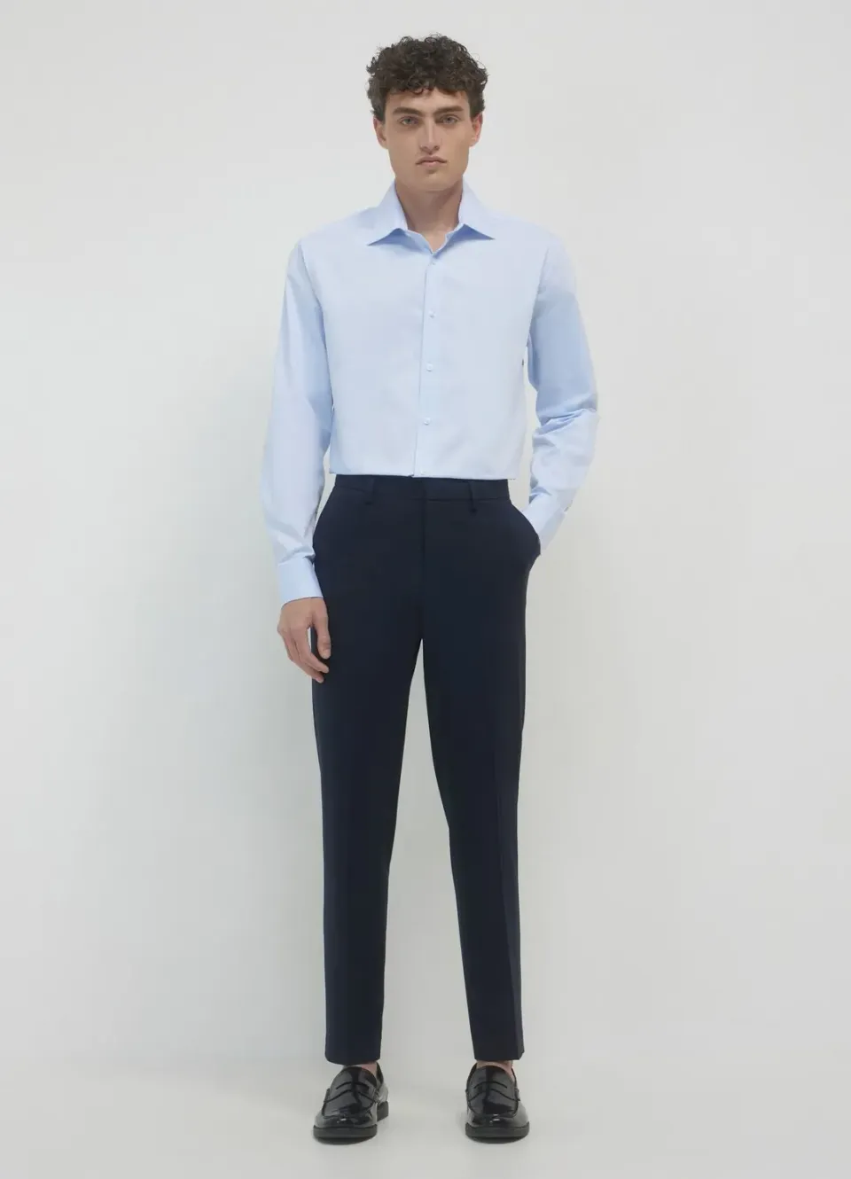 Calliope chemise unie homme coton manches longues